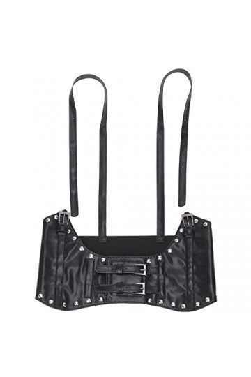YANFJHV Femme Style Punk Décoration Extérieur Gilet Harnais Ceinture Élastique Large Ceinture Joint Taille Femme Châle Bleu, 