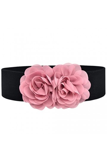 Ceinture extensible pour femmes pour robes Ceinture large élastique vintage color-B5 Taille Unique Rose