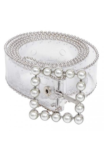 TENDYCOCO Ceinture de Taille pour Les Femmes Ceinture Transparente Taille Fausse Perle Boucle de Ceinture de Gelée Ceinture d