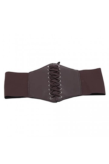 ICUTEDIY Ceinture Cinch à lacets Élastique Lié Waspie Corset Ceinture Ceinture Rétro Faux Cuir Ceinture pour Femmes Robe Cost
