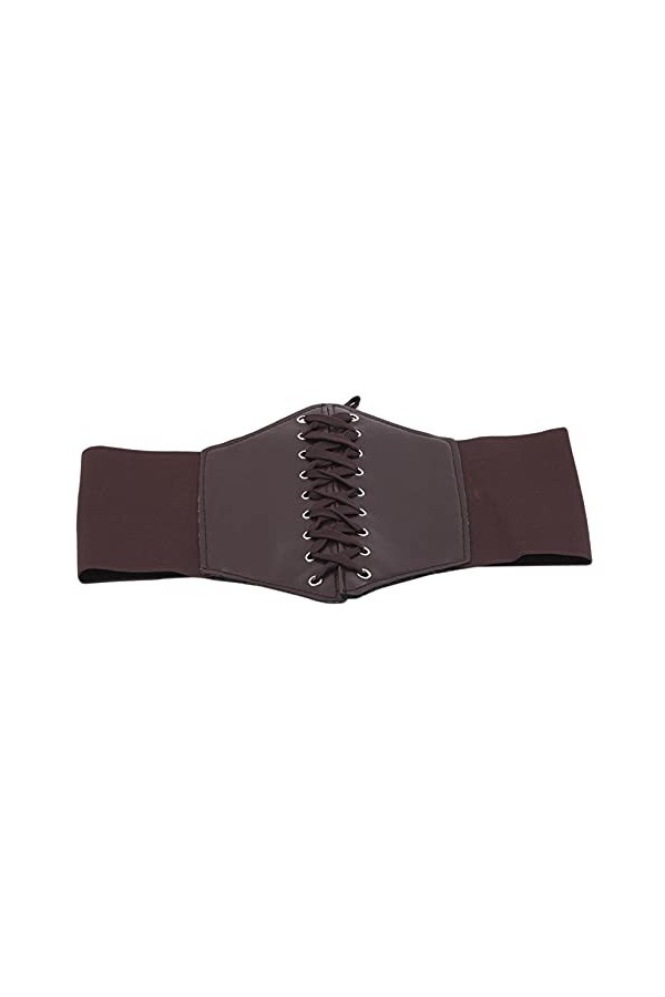 ICUTEDIY Ceinture Cinch à lacets Élastique Lié Waspie Corset Ceinture Ceinture Rétro Faux Cuir Ceinture pour Femmes Robe Cost