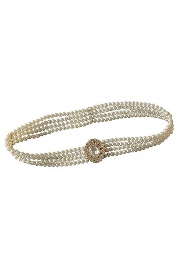 Ceinture de bourgeons de perles décoratives haut de gamme pour femme, b, taille unique