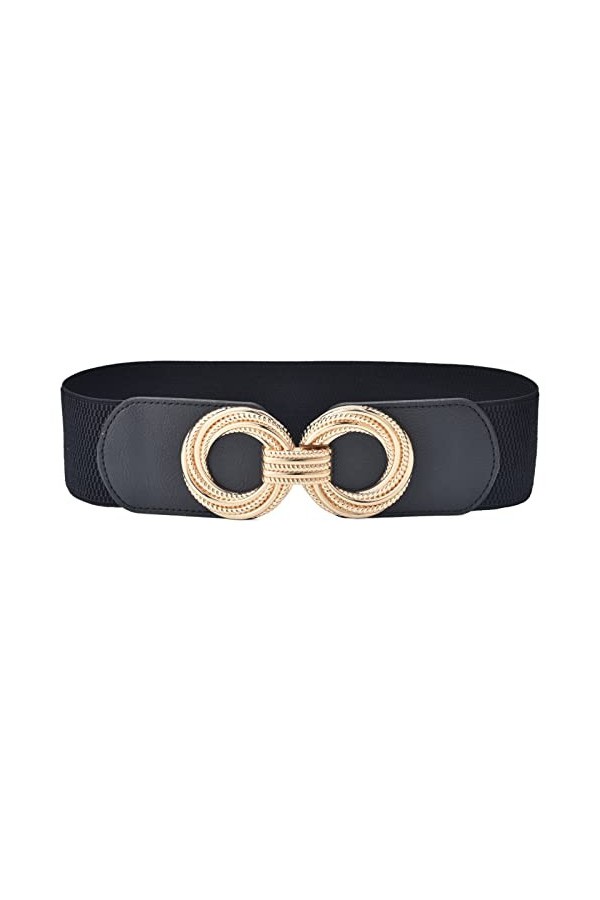GOBEAM Ceinture à Bouton-Pression en métal Large Ceinture élastique Corset Ceinture Cinch Ceinture Cincher en Cuir pour Femme