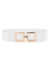GOBEAM Ceinture à Bouton-Pression en métal Large Ceinture élastique Corset Ceinture Cinch Ceinture Cincher en Cuir pour Femme