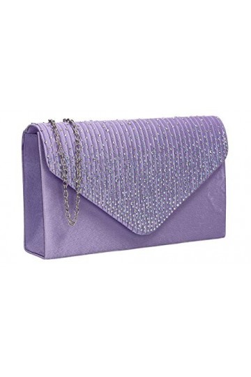SwankySwans Pochette style enveloppe Abby avec strass pour femme, lilas, Taille unique