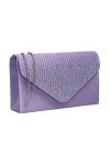 SwankySwans Pochette style enveloppe Abby avec strass pour femme, lilas, Taille unique