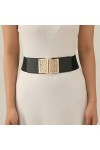 MOMBIY Ceinture Noir Avec Strass Mesdames mode atmosphère large ceinture ceinture élastique décorative ceinture polyvalente C
