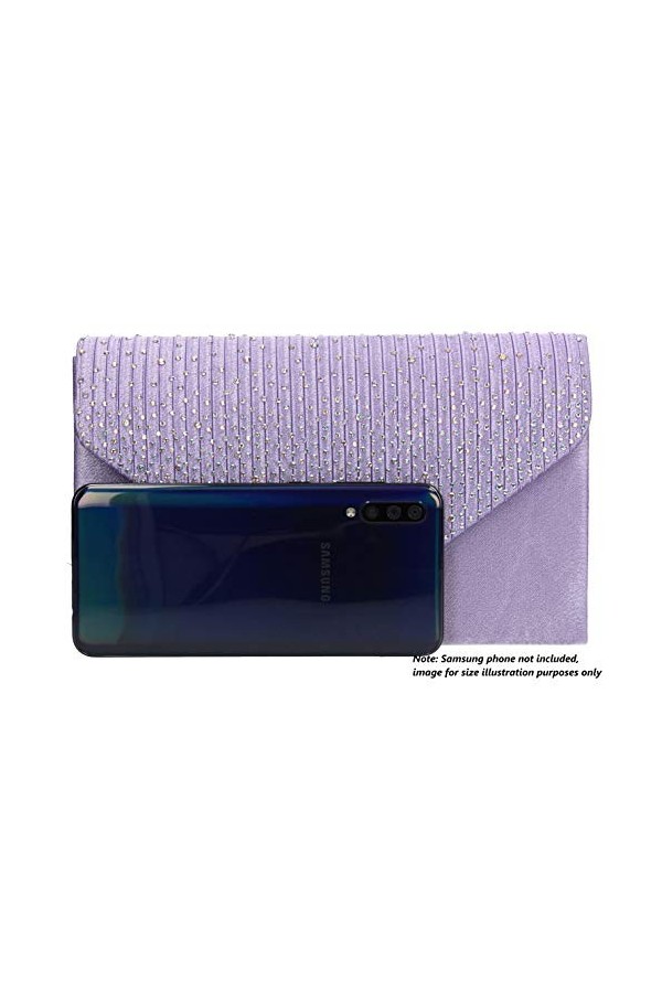 SwankySwans Pochette style enveloppe Abby avec strass pour femme, lilas, Taille unique