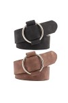 GALPADA 2 Pièces Cinch Large Ceinture Ronde Ceinture Aiguille Noir Sangle Broche Pu Élastique Dame Ceinture Ceintures Taille 