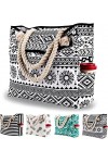 Grande Sac de Plage en Toile Femme Homme - XXL Cabas Sac Shopping Voyage Ete avec Boucle Magnétique, Sacs dépaule de Natatio