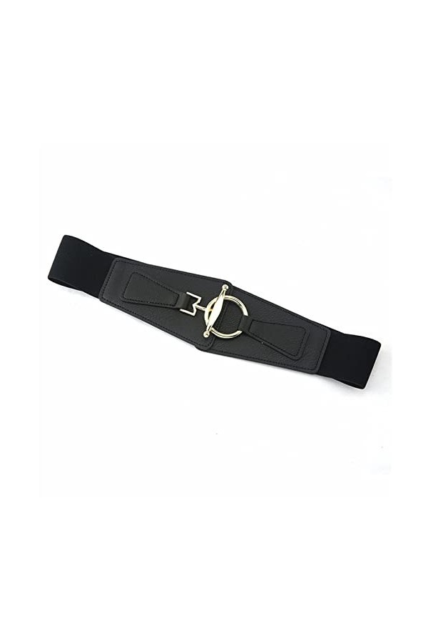 CRAFX Ceinture Large élastique Vintage en Cuir PU Ceinture pour Robe Dames Ceinture élastique Crochet Boucle pour Halloween C