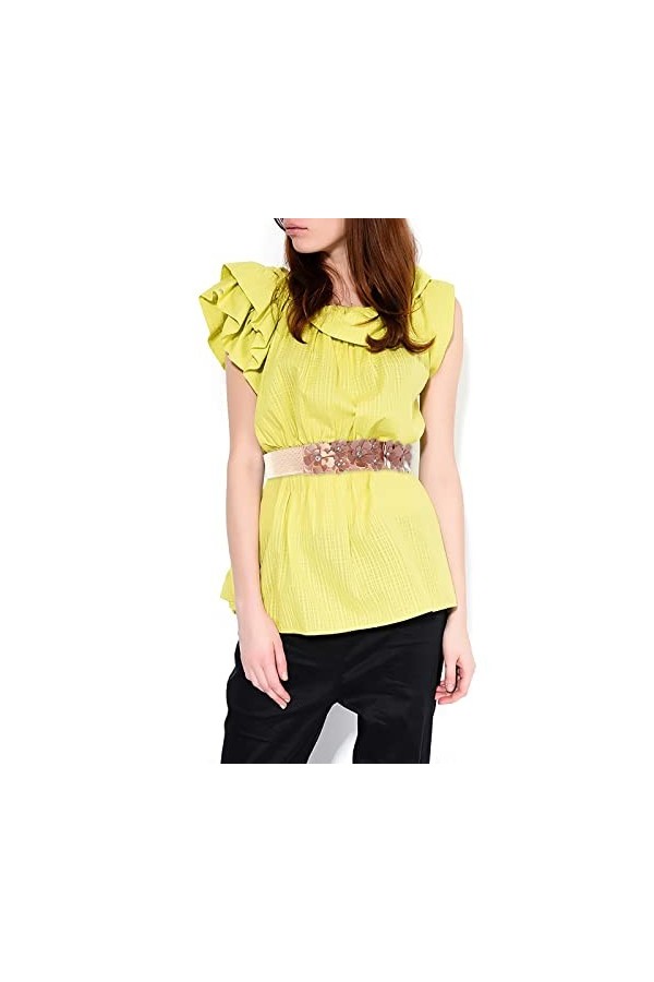 Ceintures larges élastiques perlées de cristal de mode de femmes pour le quotidien color-C8