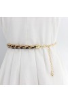 Ceinture en métal pour femme - Crochet de perles - Chaîne de taille tendance - Décoration en métal - Boucle de ceinture de co