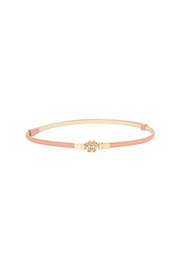 Ceinture élastique réglable élégante et polyvalente pour femme avec fermoir à boucle, rose, taille unique