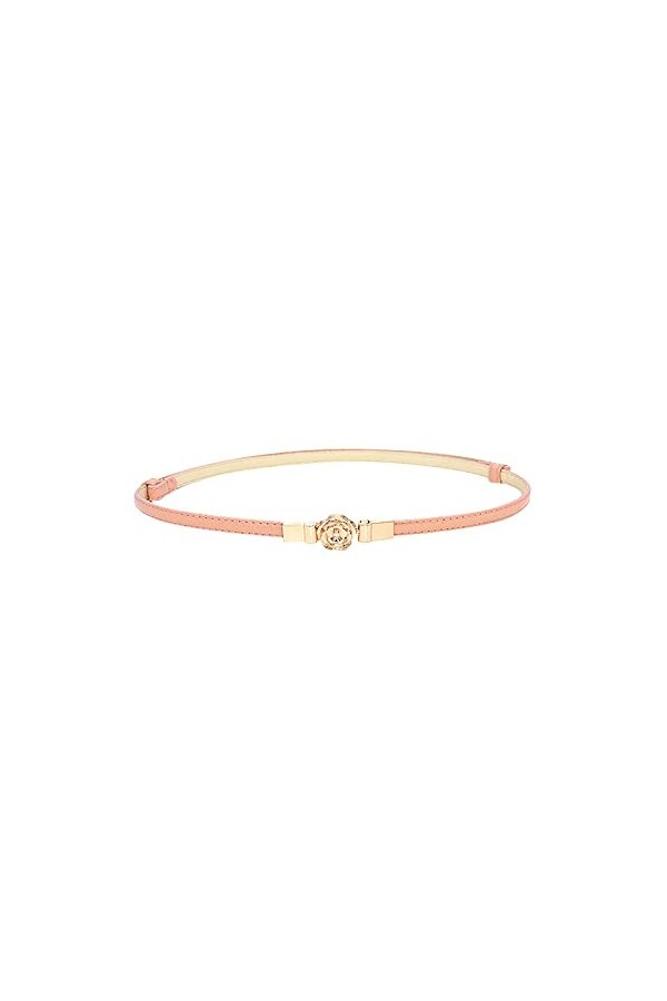 Ceinture élastique réglable élégante et polyvalente pour femme avec fermoir à boucle, rose, taille unique