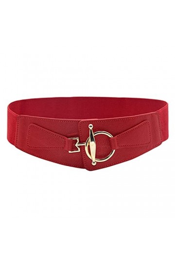 YSJZBS Ceinture pour femme extensible en cuir noir - Large taille élastique - Ceinture enroulée rétro - Ceinture en jean - Ce