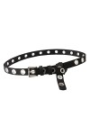 EMFGJ Ceinture à Double œillet avec chaîne en Cuir PU Ceinture de Hanche Punk cloutée Boucle à œillet Ceinture pour Jeans Pan