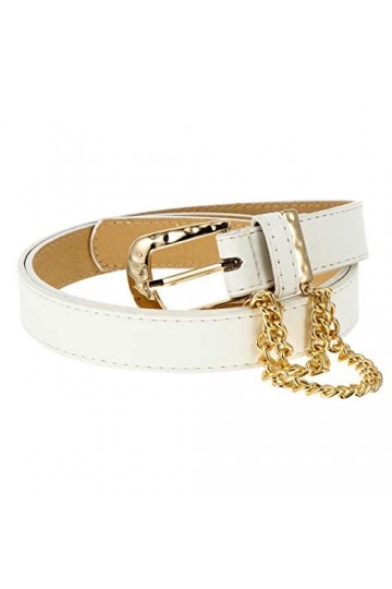VALICLUD PU Ceinture En Cuir pour Femmes Occasionnel Maigre Jean Ceinture avec Boucle En Métal Et Jeans Boucle Chaîne Femmes 