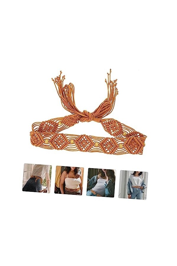 GALPADA 1Pc Ceinture Ethnique Ceinture Marron Pour Femme Ceinture De Robe Marron Ceintures Pour Femmes Ceinture De Corde De C