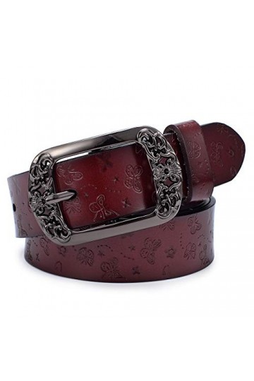 McFanBe Ceinture en Cuir Pour Femmes Pour Dames Pantalons Pour Filles Jeans Taille Sous 48 Pouces XL 39"-42" , A largeur 1,3