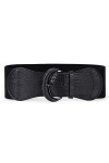 WERFORU Ceinture large extensible femme pour robe femme boucle élastique crochet de ceinture, a-noir, 42-46.5W