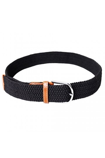 Ceinture Tressée,Ceinture élastique Extensible Stretch Femme avec Sangle Boucle Métal Dans un Sac en Lin Taille Ajustable pou