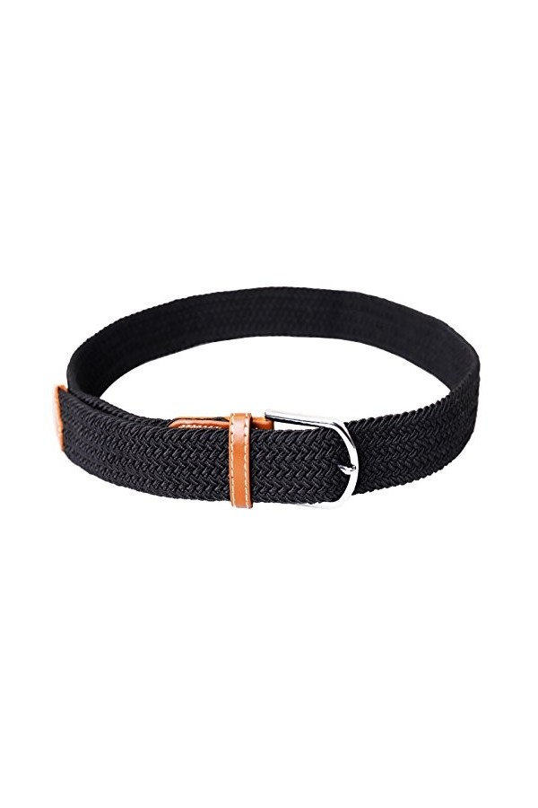Ceinture Tressée,Ceinture élastique Extensible Stretch Femme avec Sangle Boucle Métal Dans un Sac en Lin Taille Ajustable pou