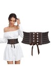 WERFORU Ceinture large élastique à lacets, ceinture de taille pour femme, Café B, Anzug für Taillenumfang 58-67cm