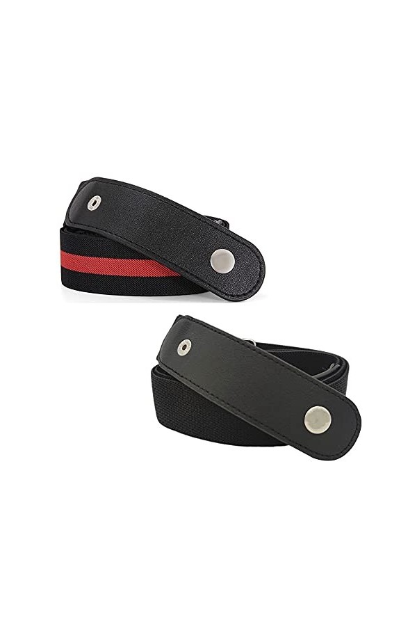 TASHELLS 2 Pièces Ceintures Sans Boucle,Ceinture élastique Femme,Ceinture Invisible Pour Jeans,Extensible,Grande Taille,Ceint