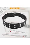 DURANTEY Double Boucle Ceintures Femmes PU Cuir Ceinture Rivets Punk Ceinture Femmes Noir Oeillet Ceinture Trous Décoratifs C