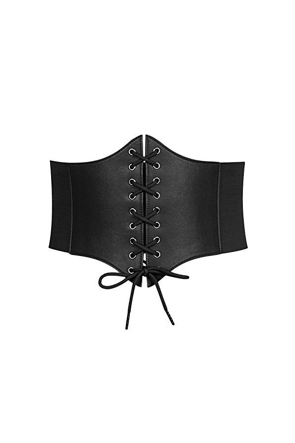 WERFORU Ceinture large à lacets pour femme, I-Noir., 31-35W