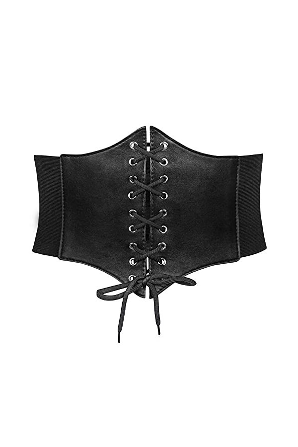 JASGOOD Corset à lacets pour femme - Bande large élastique - Ceinture de taille Waspie - Ceinture pour femme - Pour les fêtes