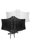 JASGOOD Corset à lacets pour femme - Bande large élastique - Ceinture de taille Waspie - Ceinture pour femme - Pour les fêtes