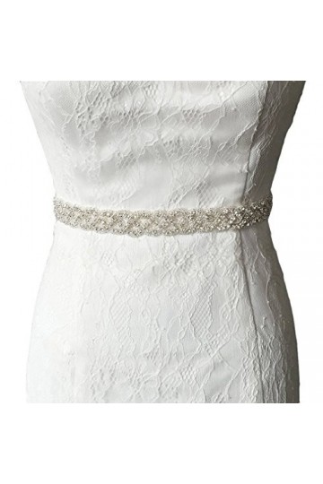 ShinyBeauty Ceinture avec strass pour enterrement de vie de jeune fille , Silver, width is 2.5cm, length is 1yard