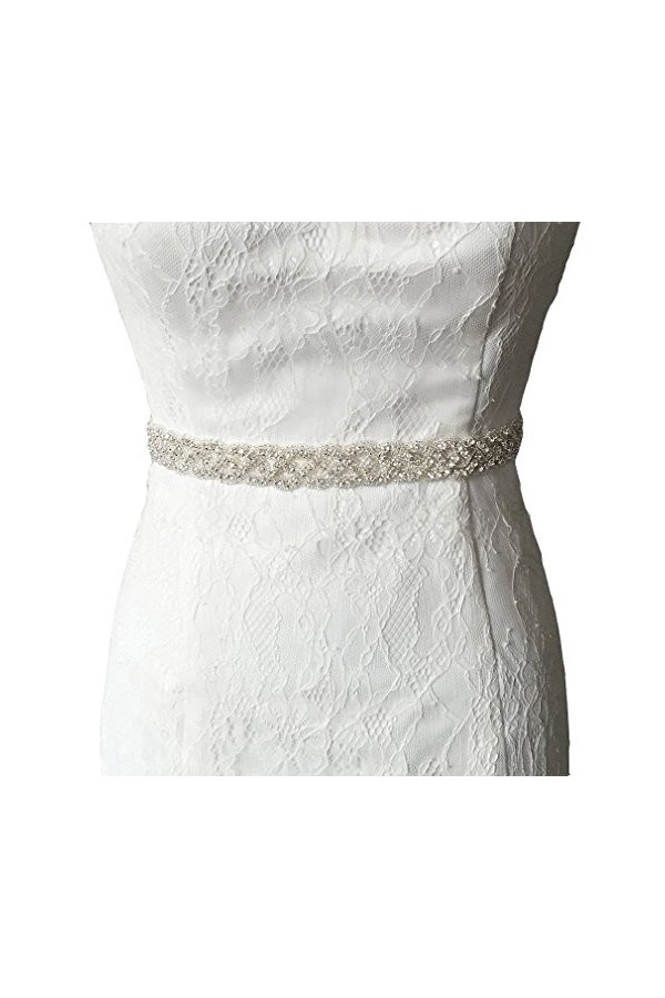 ShinyBeauty Ceinture avec strass pour enterrement de vie de jeune fille , Silver, width is 2.5cm, length is 1yard