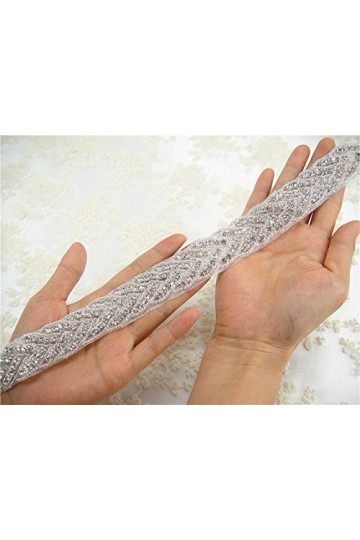 ShinyBeauty Ceinture avec strass pour enterrement de vie de jeune fille , Silver, width is 2.5cm, length is 1yard