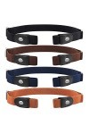 LINVSHI SHOP Lot de 4 ceintures élastiques sans boucle - Ceinture élastique invisible réglable pour jeans - Unisexe