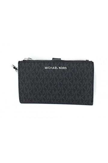 Michael Kors Jet Set Double Zip Wristlet Black PVC