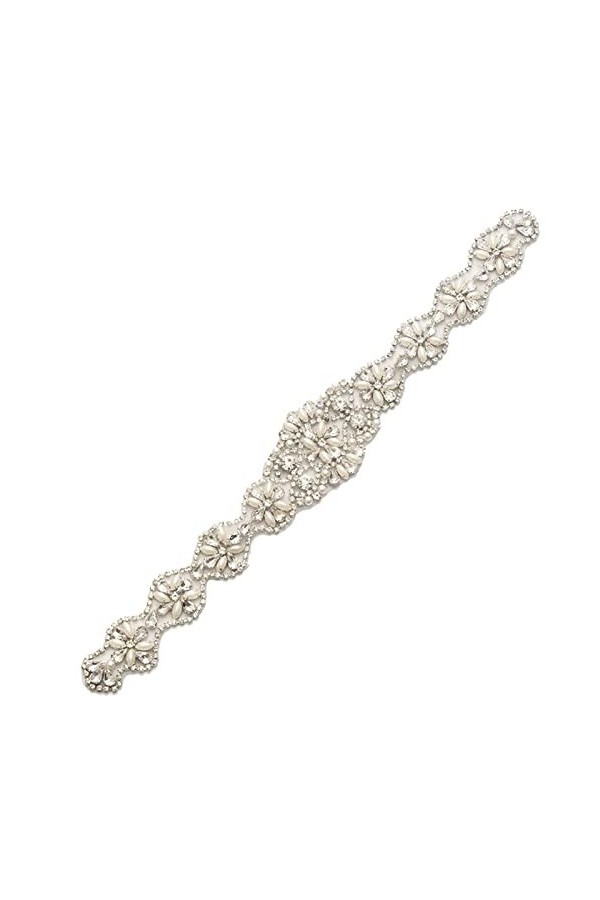 MOVKZACV Ceinture de mariée faite à la main avec appliques en strass pour robe de soirée