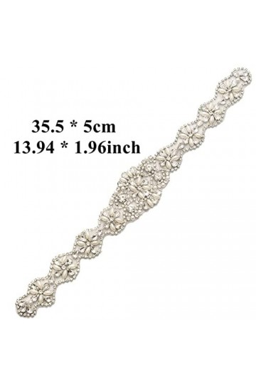 MOVKZACV Ceinture de mariée faite à la main avec appliques en strass pour robe de soirée