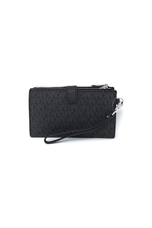Michael Kors Jet Set Double Zip Wristlet Black PVC