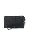 Michael Kors Jet Set Double Zip Wristlet Black PVC