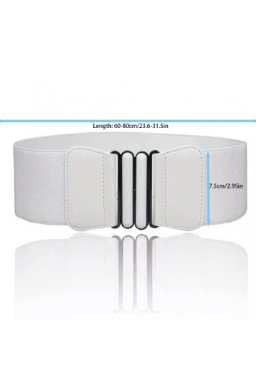 Zhenzhenlo 2 Pièces Ceinture Large Elastique, Ceinture Taille Haute Femme,Ceinture Robe,Large Ceinture Femme,Ceinture Elastiq