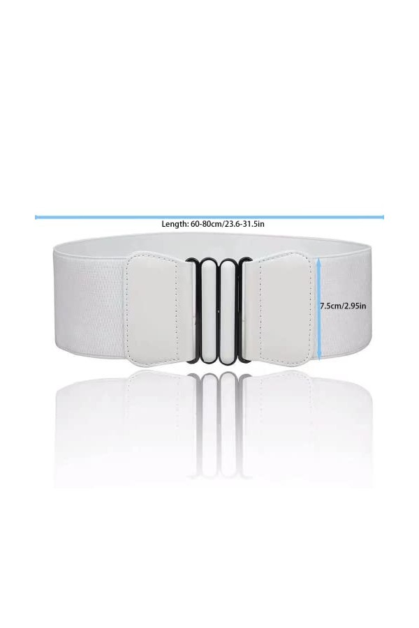 Zhenzhenlo 2 Pièces Ceinture Large Elastique, Ceinture Taille Haute Femme,Ceinture Robe,Large Ceinture Femme,Ceinture Elastiq