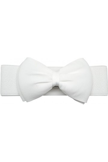 Ceinture large et élastique à fleurs pour femme par Meta-U - Blanc - Taille unique