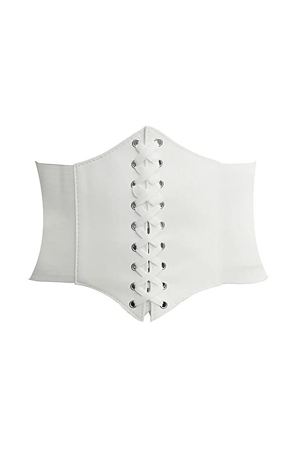 HANERDUN Ceinture Corset pour Femme Cuir Corset à Lacets Ceinture Élastique Ceinture Rétro Cinch Quatre Tailles - Rouge - Tai