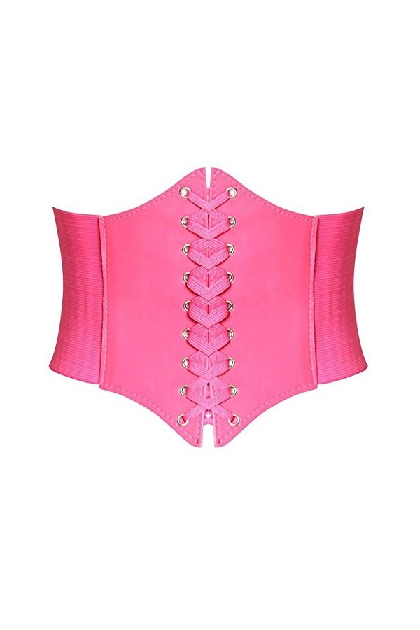 HANERDUN Ceinture Corset pour Femme Cuir Corset à Lacets Ceinture Élastique Ceinture Rétro Cinch Quatre Tailles - Rouge - Tai