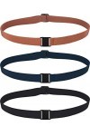 3 Pièces Ceinture Extensible Réglable Invisible Ceinture Élastique Web Belt Ceinture de Taille de Famille pour Femmes Hommes 