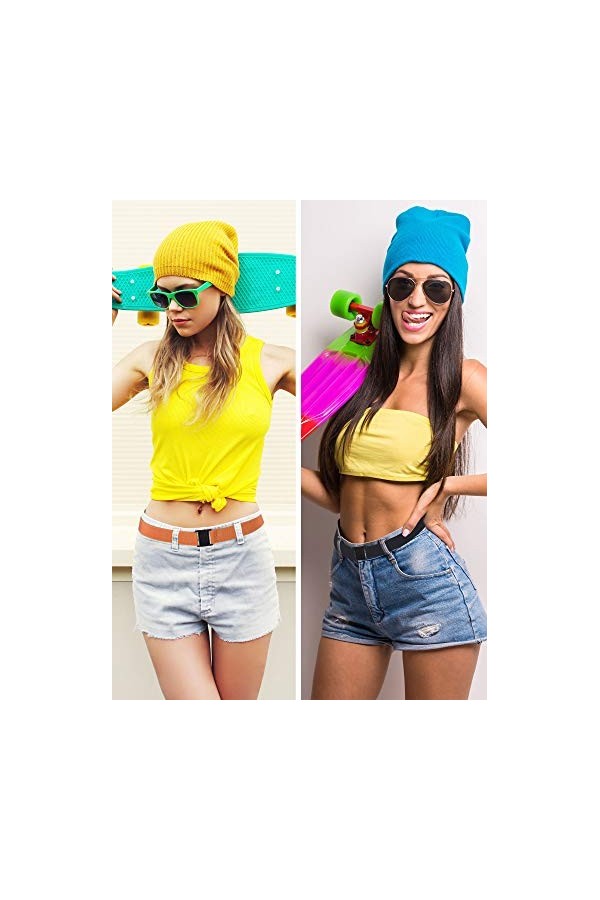 3 Pièces Ceinture Extensible Réglable Invisible Ceinture Élastique Web Belt Ceinture de Taille de Famille pour Femmes Hommes 