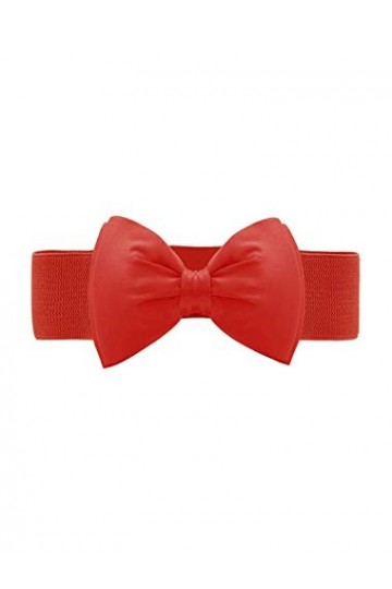sourcing map Fermeture Boutonnage femmes Bowknot Ceinture élastique rouge Taille unique